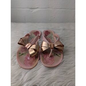 Ted Baker London SUSIE P Jelly‎ Bow Pink Flip Flops Sz 6